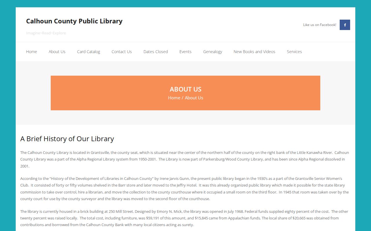 Calhoun County property records and local history research at the Grantsville library genealogy room